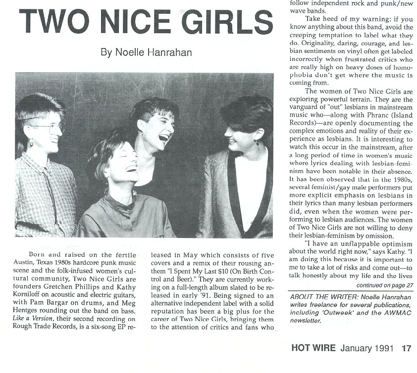 from Hot Wire, Jan 1991