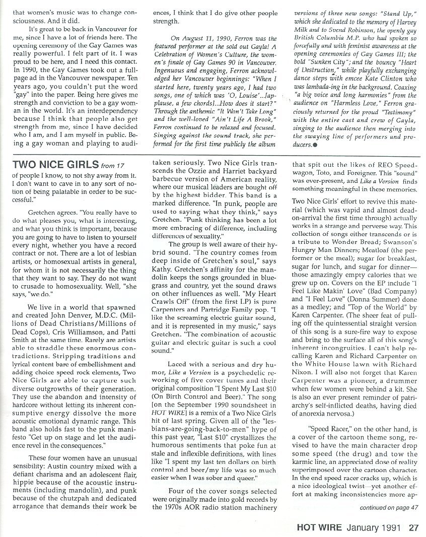 con't, from Hot Wire, Jan 1991