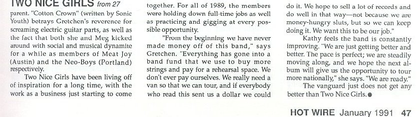 con't, from Hot Wire, Jan 1991