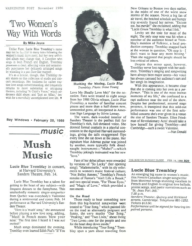 Contents of Olivia Press Kit, circa 1986