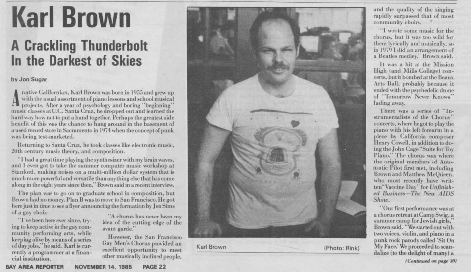 Bay Area Reporter, Nov 1985