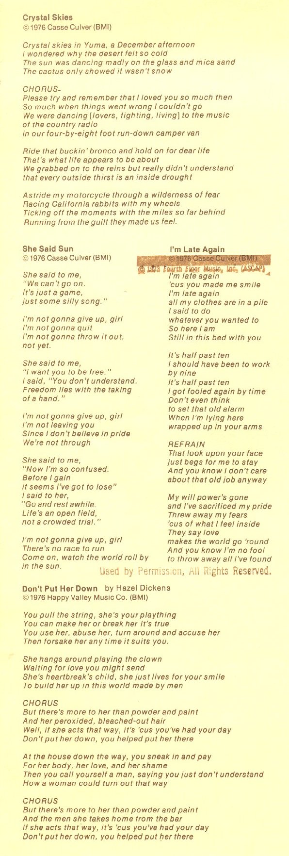 Casse Culver lyrics