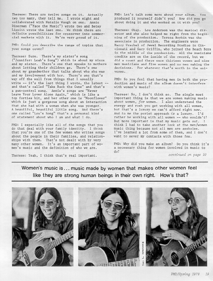 Interview from Paid My Dues, Spring 1978