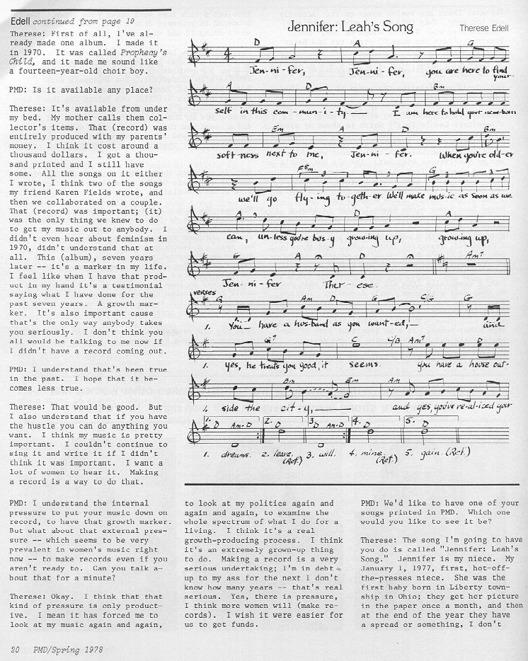 Interview from Paid My Dues, Spring 1978