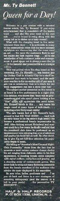 liner notes from Ty Bennett LP