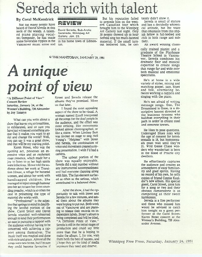David Sereda Press Kit