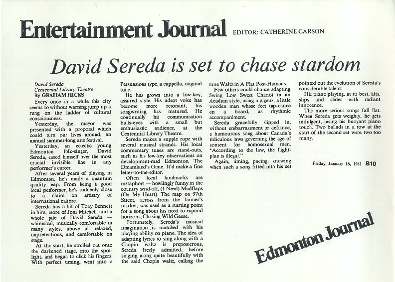 David Sereda Press Kit
