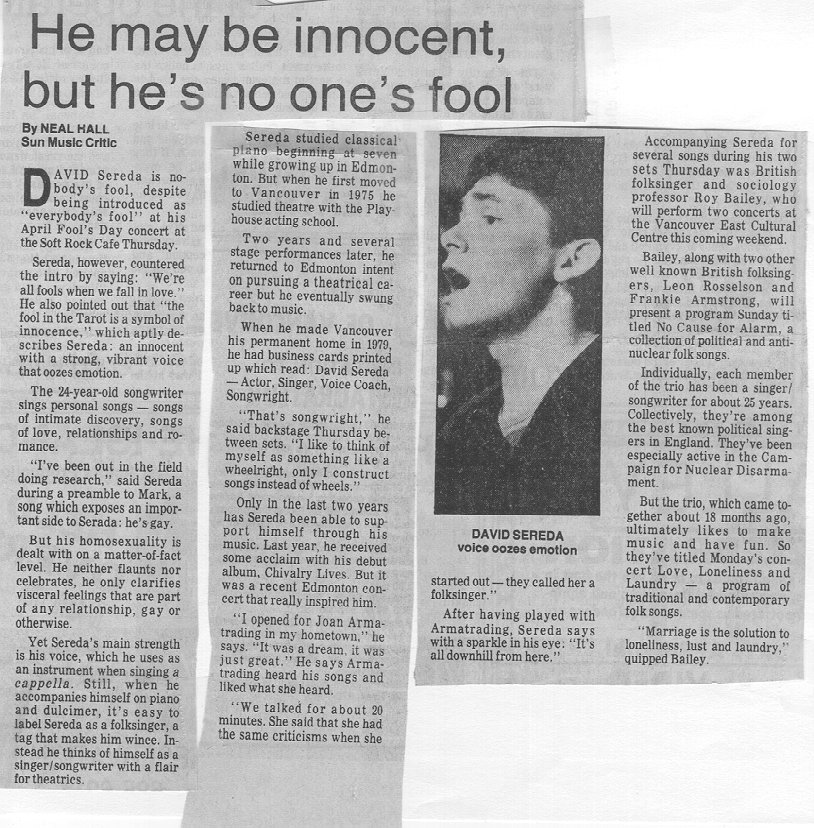 David Sereda Press Kit